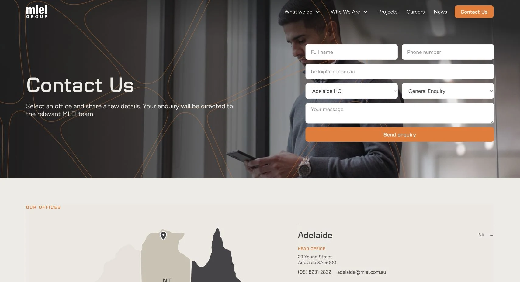 Redesigned MLEI contact page