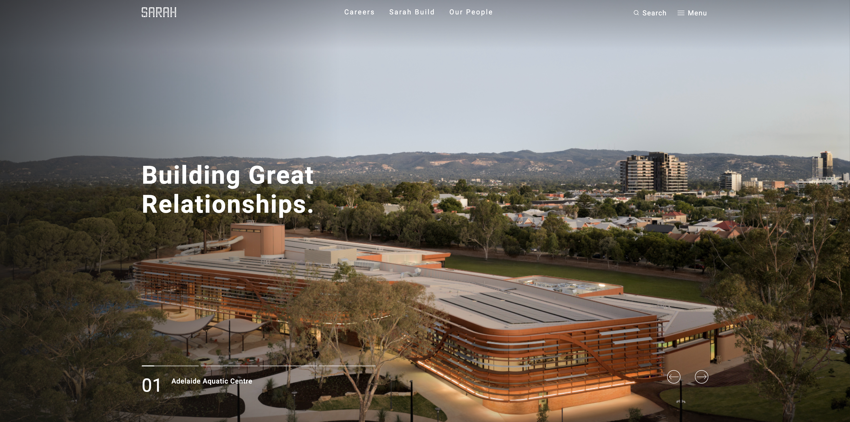 Sarah Construction website in its current form